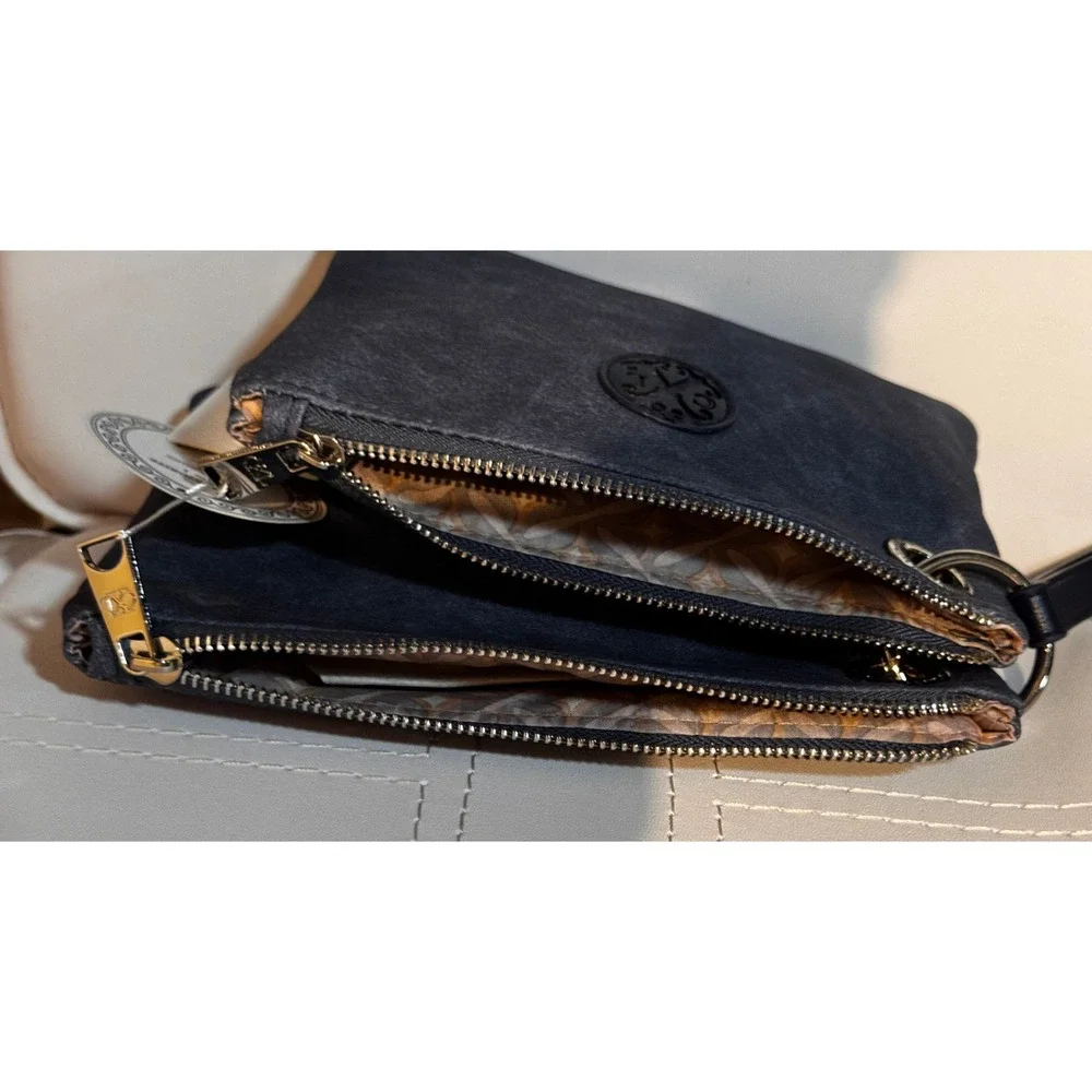 CXL by Christian Lacroix Wristlet Pouch Indigo‎ Denim Blue 2-in-1 Vegan Leather